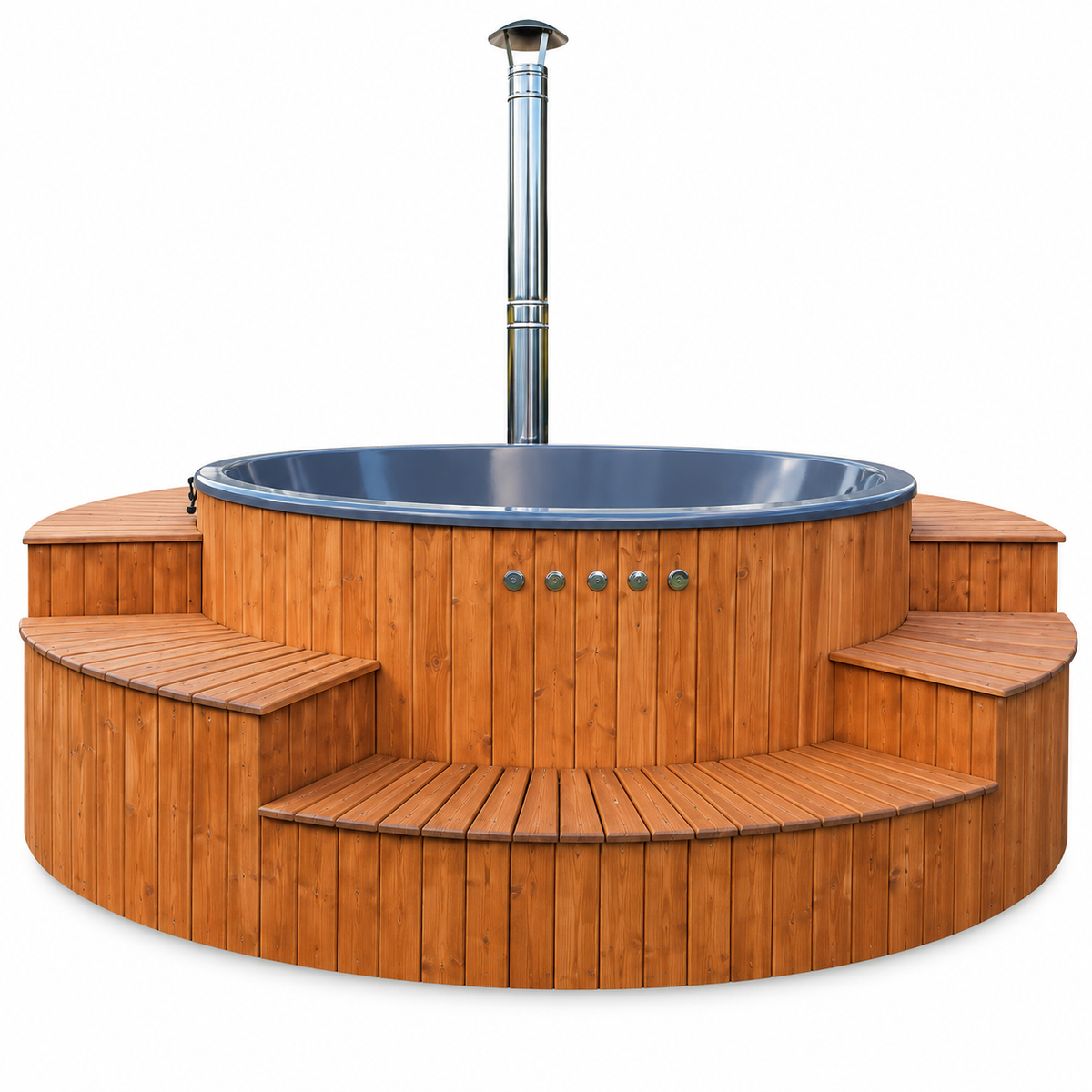 Nordic LUX 2.25m Wood-Fired Hot Tub – Hydro & Air Massage