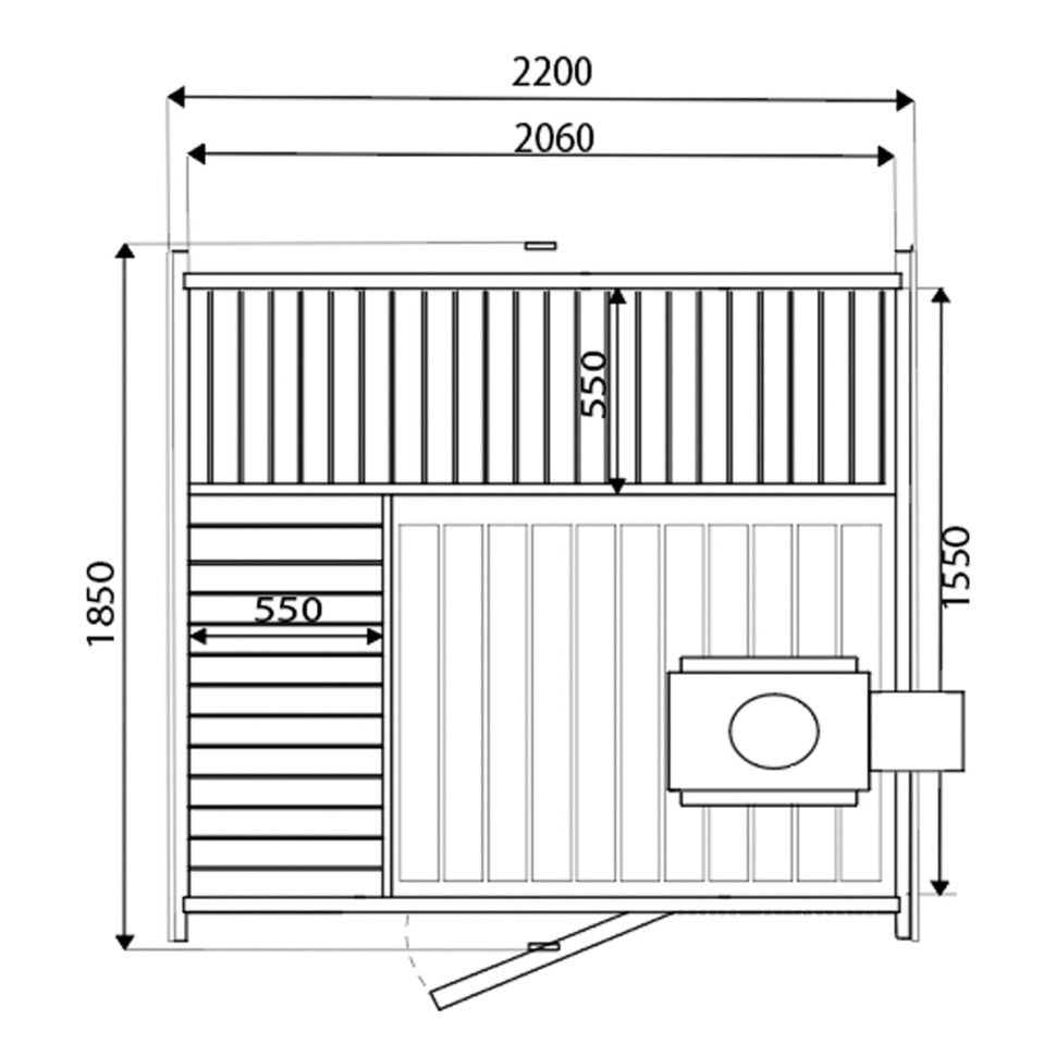 Sauna exterior Nordic Quadro Mini 180
