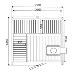 Sauna exterior Nordic Quadro Mini 180