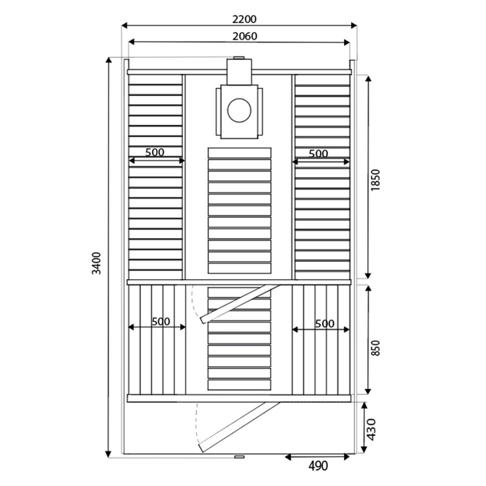 Nordic Barrel 340 udendørs sauna