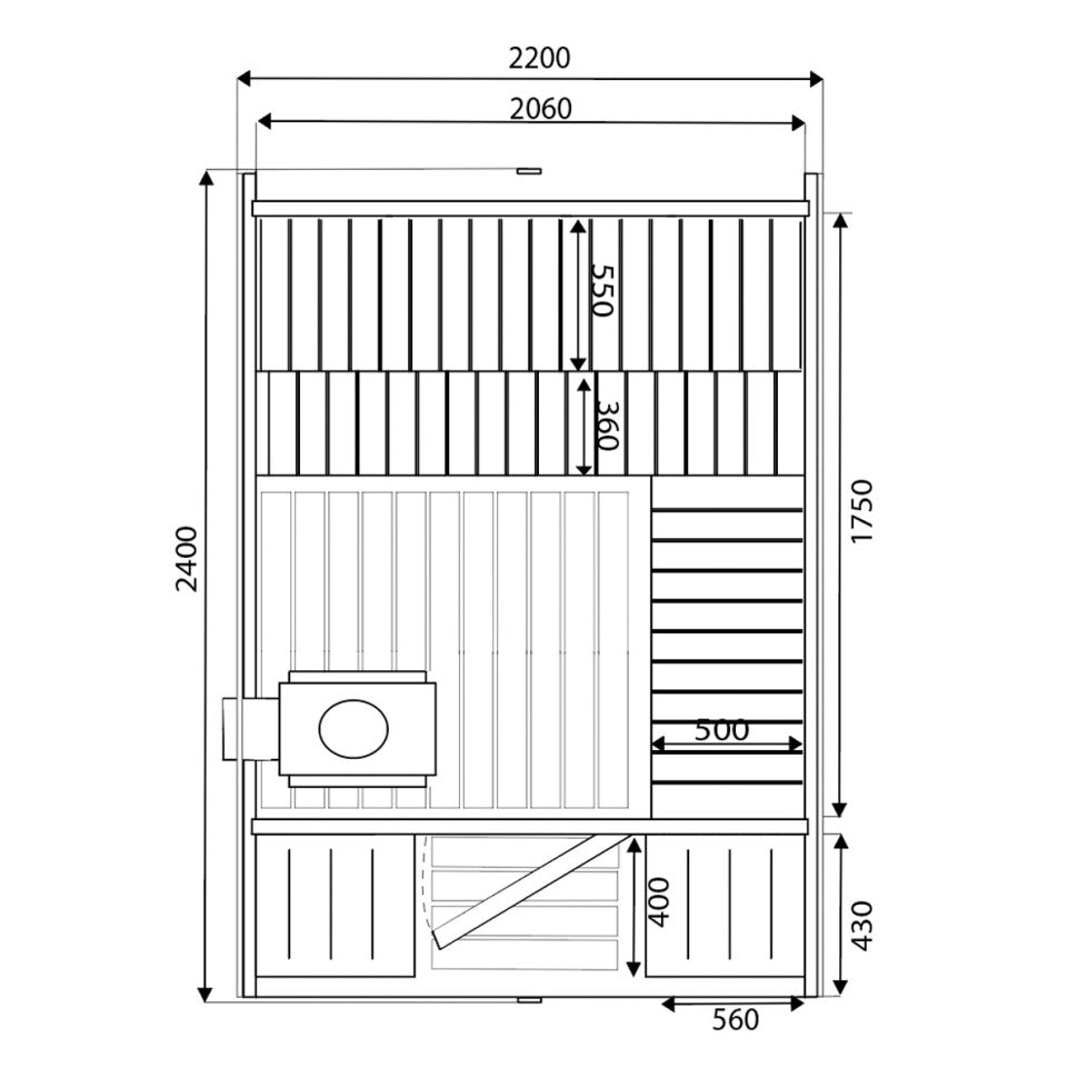 Venkovní sauna Nordic Quadro 240